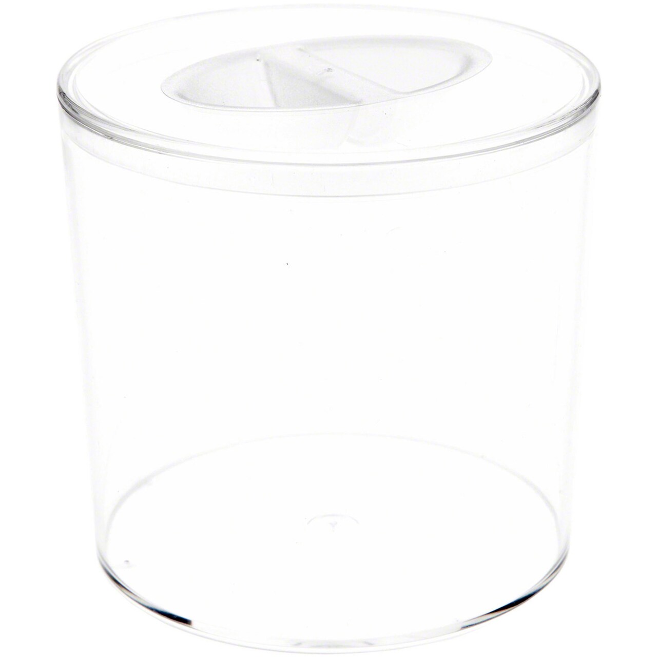 Pioneer Plastics 116C Clear Cylinder Plastic Container with Pinch Style Lid, 3.375" W x 3.125" H